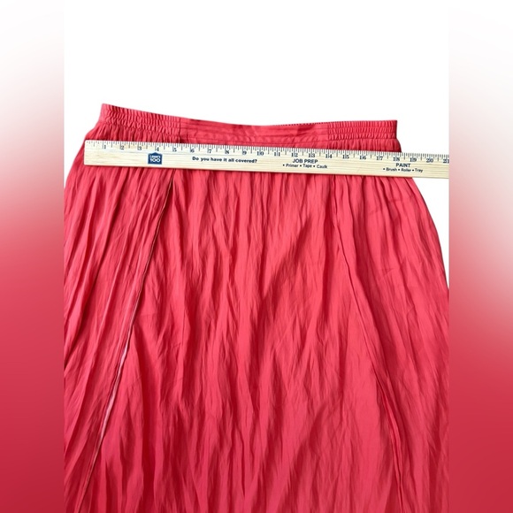 Soft Surroundings Coral Maxi Skirt Elastic Waist Slits Size M Summer Lightweight - Picture 3 of 6